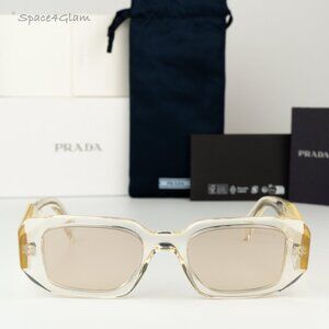 BRAND NEW Prada PR17WS 19X30N Clear Champagne Platino Mirror Unisex Sunglasses